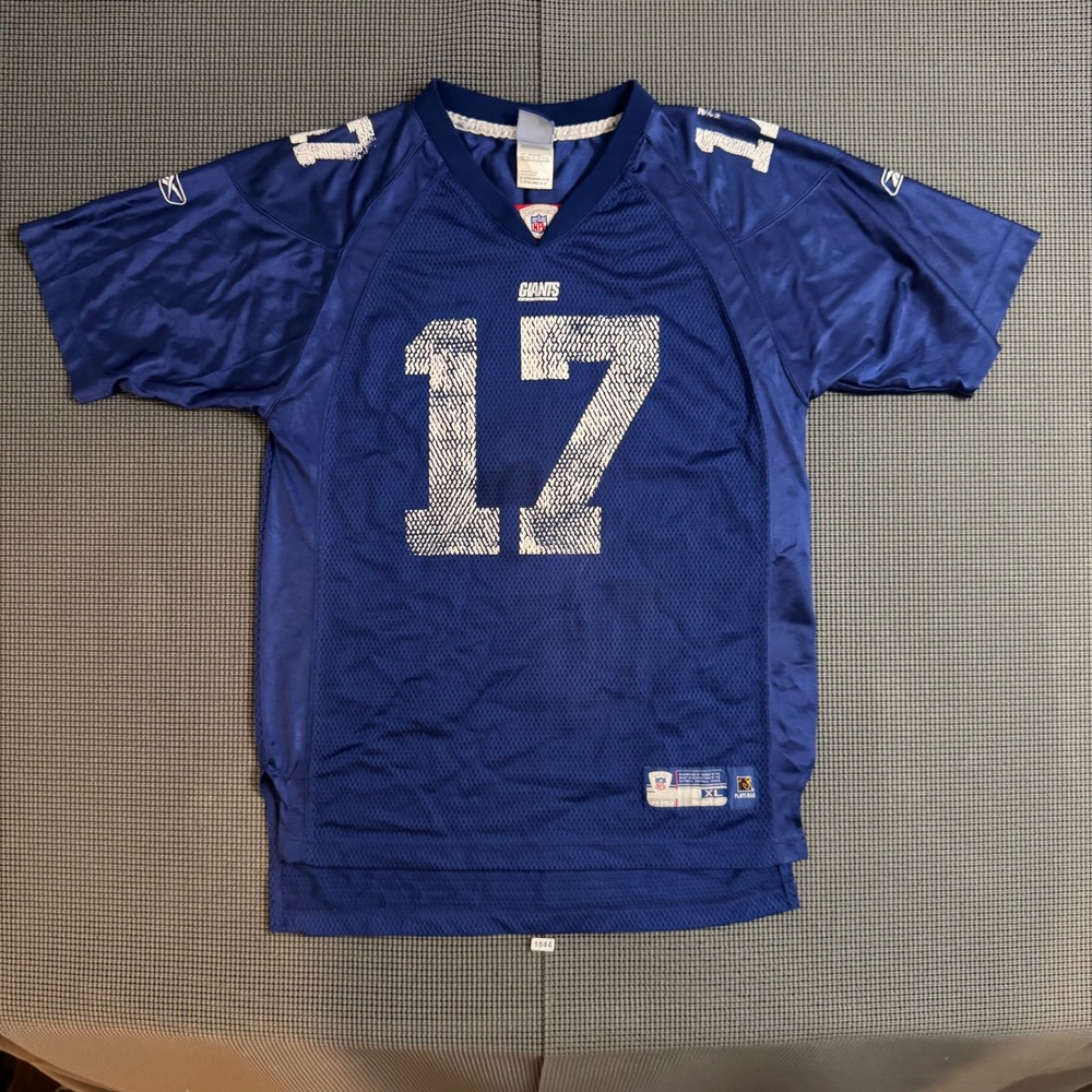Reebok NFL New York Giants Plaxico Burress 17 Jersey Youth XL Blue Football